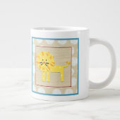 Gele leeuw met witte pooldots grote koffiekop (Rechts)