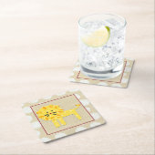 Gele leeuw met witte pooldots kartonnen onderzetters (Insitu)