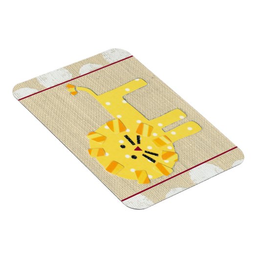 Gele leeuw met witte pooldots magneet (Rechterzijde)