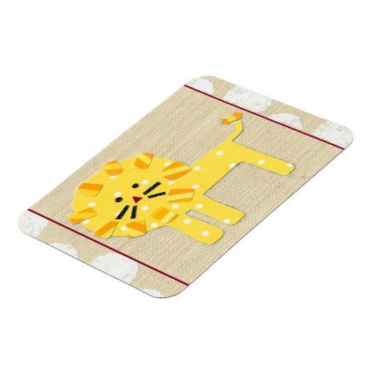 Gele leeuw met witte pooldots magneet (Linkerzijde)