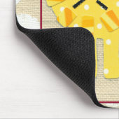 Gele leeuw met witte pooldots muismat (Hoek)