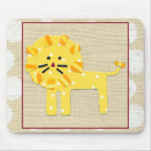 Gele leeuw met witte pooldots muismat (Voorkant)