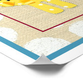 Gele leeuw met witte pooldots poster (Hoek)