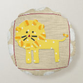 Gele leeuw met witte pooldots rond kussen (Achterkant)