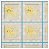 Gele leeuw met witte pooldots stof (Swatch)