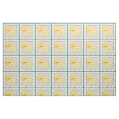 Gele leeuw met witte pooldots stof (Fat Quarter)