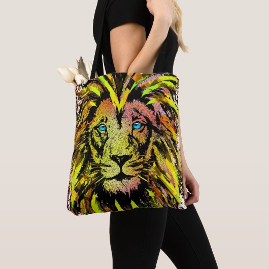 Gele leeuwenkop Canvas tas - Lion Face Canvas tas (Dichtbij)