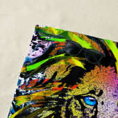 Gele leeuwenkop - Lion Face - Lion Beach Towel Strandlaken (In situ)