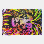 Gele leeuwenkop - Lion Face - Lion Kitchen Towel Theedoek (Horizontaal)