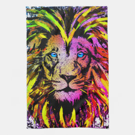 Gele leeuwenkop - Lion Face - Lion Kitchen Towel Theedoek