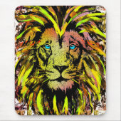 Gele leeuwenkop Muismat - Lion Mousepad (Voorkant)