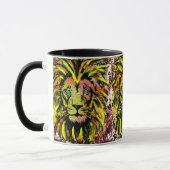 Gele leeuwenkoppen Coffee Cup - Lion Face Mok (Links)