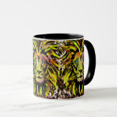 Gele leeuwenkoppen Coffee Cup - Lion Face Mok (Voorkant rechts)