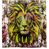 Gele leeuwenkuifgordijn - Lionzijde Douchegordijn (Voorkant)