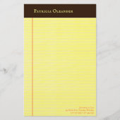 Gele Legal Pad Dark Brown Binding Briefpapier (Voorkant)
