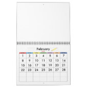Gele lege kalender met feestdagen voor kinderen (Feb 2026)