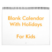 Gele lege kalender met feestdagen voor kinderen (Hoes)