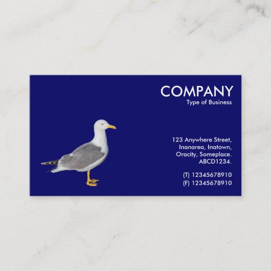 Gele leggermeeuw - Deep Navy Visitekaartje (Voorkant)