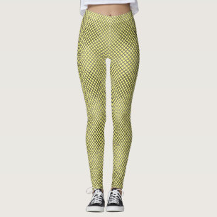 Gele Leggings, diagonaal gecontroleerd patroon 2 t Leggings