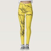 GELE LEGGINGS MET BLOEM (Voorkant)