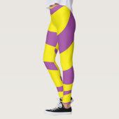 Gele Leggings stoppen met Paarse strepen (Links)