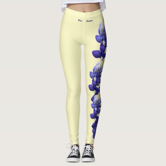 Gele Leggings van de Amerikaanse Flower Blue Bonne (Voorkant)