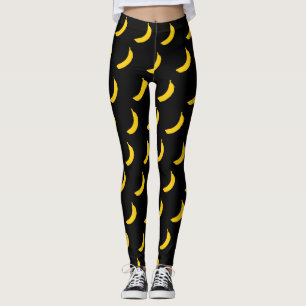 Gele leggings voor het afdrukken van bananen in de