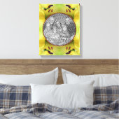 Gele Lelabloem Frame Maak Je Eigen Foto  Canvas Afdruk (Insitu (Slaapkamer))