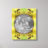 Gele Lelabloem Frame Maak Je Eigen Foto  Canvas Afdruk (Voorkant)