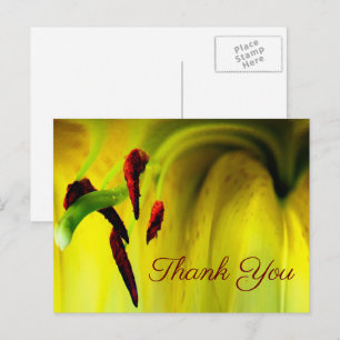 Gele Lelie Abstracte Bloemen Bedankkaart Briefkaart
