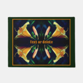 Gele Lelie Bloem Abstract gepersonaliseerd Deurmat (Voorkant)