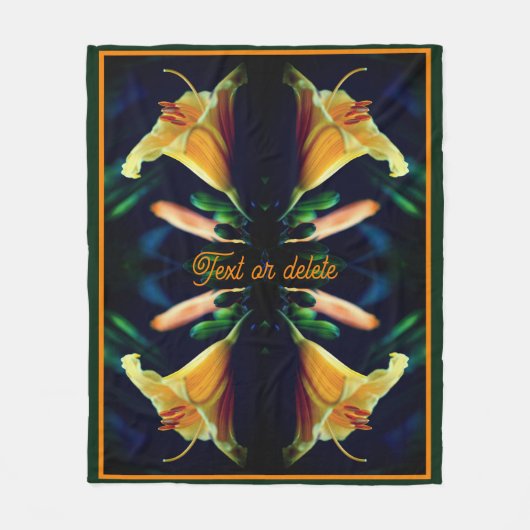 Gele Lelie Bloem Abstract gepersonaliseerd Fleece Deken (Voorkant)