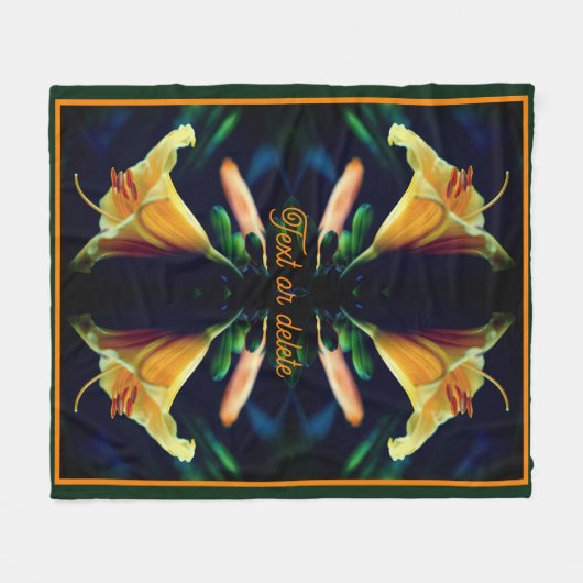 Gele Lelie Bloem Abstract gepersonaliseerd Fleece Deken (Voorkant (Horizontaal))