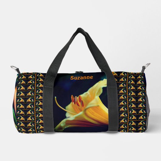 Gele Lelie Bloem Abstract gepersonaliseerd Plunjezak (Voorkant)