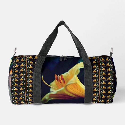 Gele Lelie Bloem Abstract gepersonaliseerd Plunjezak (Achterkant)