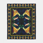 Gele lelie bloem abstract kunstpatroon fleece deken (Voorkant)