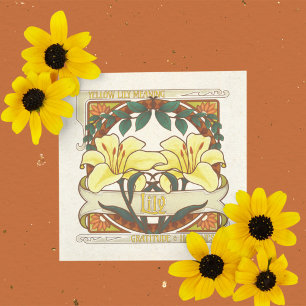 Gele lelie-bloem betekent -stijl Sinaasappel Kaart