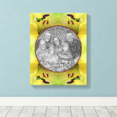 Gele Lelie Bloem Frame Maak Je Eigen Foto  Canvas Afdruk (Insitu (Houten vloer))