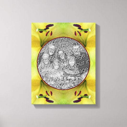 Gele Lelie Bloem Frame Maak Je Eigen Foto  Canvas Afdruk (Voorkant)