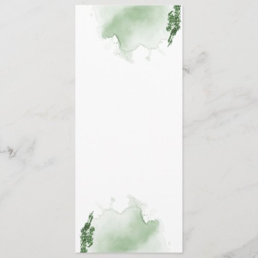 Gele Lelie Bloem Groene bladeren Bruiloft Menu (Achterkant)