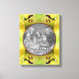 Gele lelie bloem kader maak je eigen foto canvas afdruk