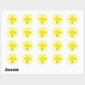 Gele Lelie bloem, Save the date Trouwstickers Ronde Sticker (Vel)