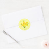 Gele Lelie bloem, Save the date Trouwstickers Ronde Sticker (Envelop)
