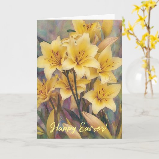 Gele Lelie Bloemen Geloof Pasen Kaart (Gele Bloem)