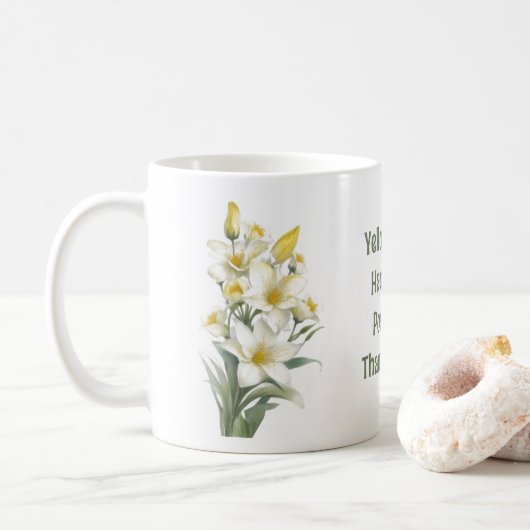 Gele Lelie Bloemen Koffiemok (Met donut)