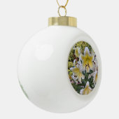 Gele lelie keramische bal ornament (Links)