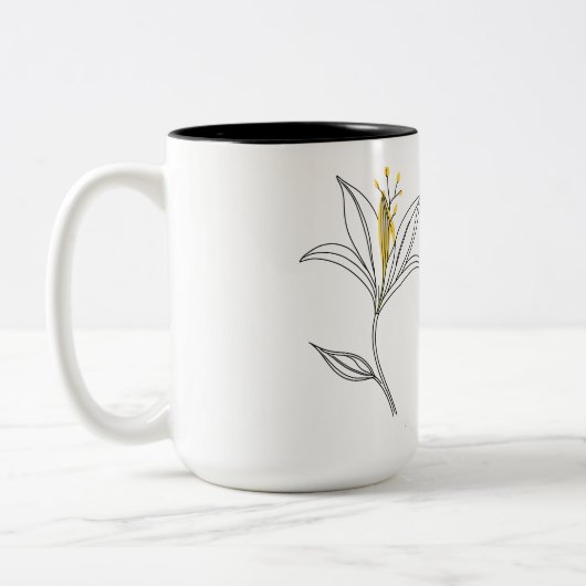 Gele lelie Moederdag Mok (Links)