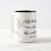 Gele lelie Moederdag Mok (Voorkant links)