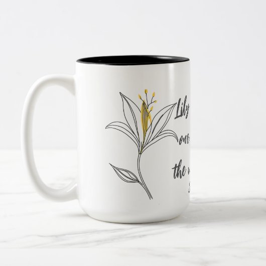 Gele lelie Moederdag Mok (Links)