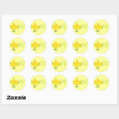 Gele Lelie Monogram Trouwzegels Ronde Sticker (Vel)